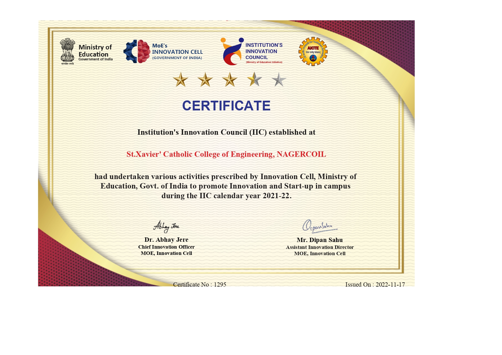 IIC Rating 2021-2022