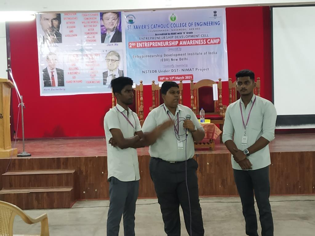 Students presenting business idea