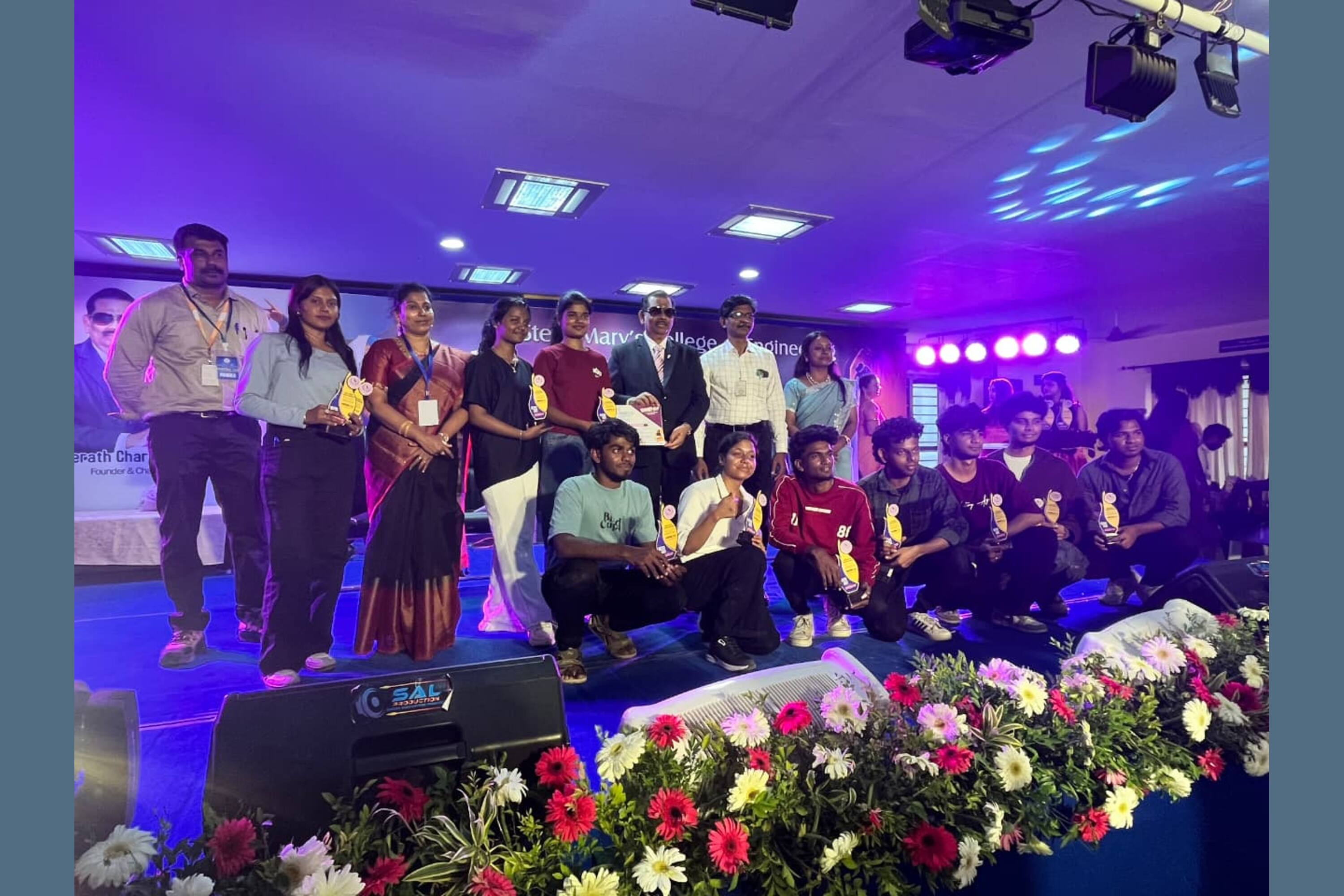 Winners at the Cultural Fest conducted by Stella Mary's College of Engineering