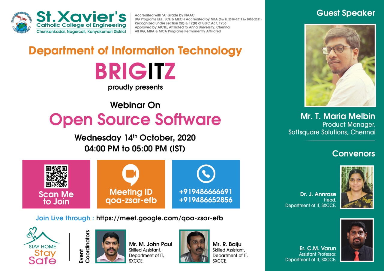 Webinar - Open Source Software - 14 October 2020